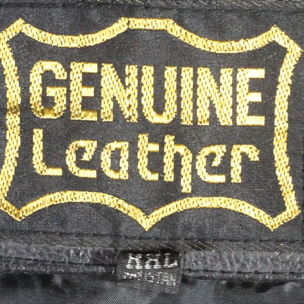 Vintage Genuine Leather Size XXL Heavy Black Moto Vest w Adjustable Sides